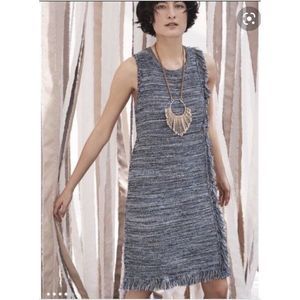 Holding Horses Fringe Sweater Dress - Size L - Blue